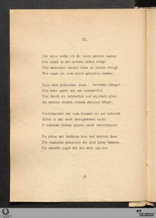 XL. Die verse widm ich dir ...