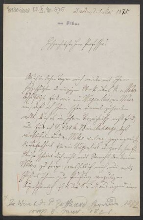 Brief an Friedrich Wilhelm Jähns : 01.05.1875
