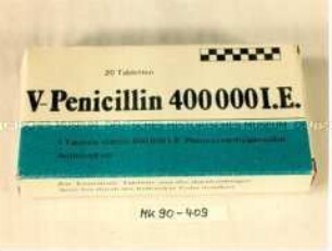 Verpackung mit Antibiotikum "V-Penicillin 400 000 I.E."