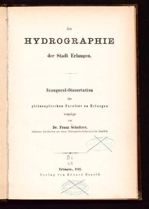 Zur Hydrographie der Stadt Erlangen