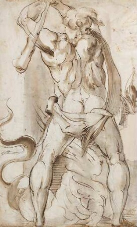 Rückenfigur eines stehenden Herkules