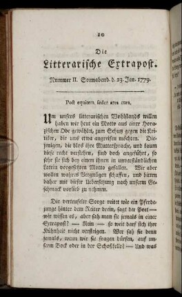 Nummer II. Sonnabend d. 23. Jan. 1779.