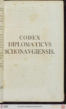 Codex Diplomaticus Schonaugiensis