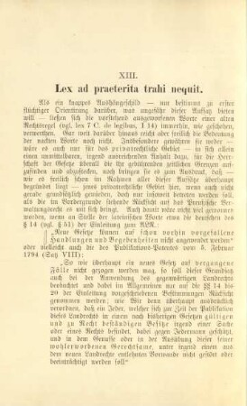 XIII. Lex ad praeterita trahi nequit