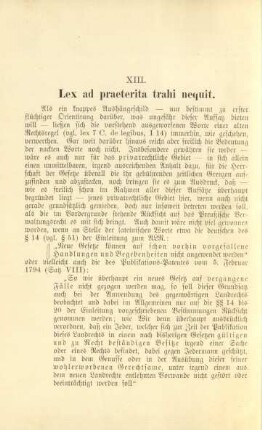 XIII. Lex ad praeterita trahi nequit