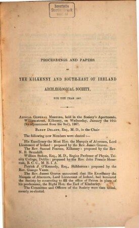 The Journal of the Kilkenny and South-East of Ireland Archaeological Society. 6. 1867 (1871)