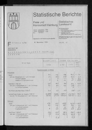 Hochbautätigkeit August 1990 : Lfd. Nr. 12