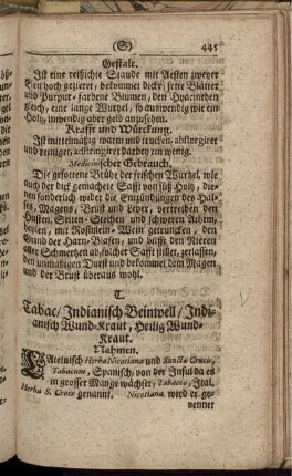 T. Tabac/ Indianisch Beinwell/ ... - Tragedosten.