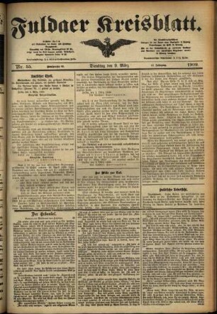 Ausgabe vom Dienstag, den 09. März 1909.