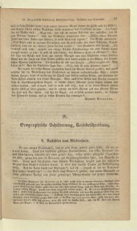IV. Geographische Schilderung, Reisebeschreibung