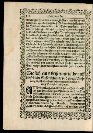 [Gebet von der Aufferstehung Christi.]