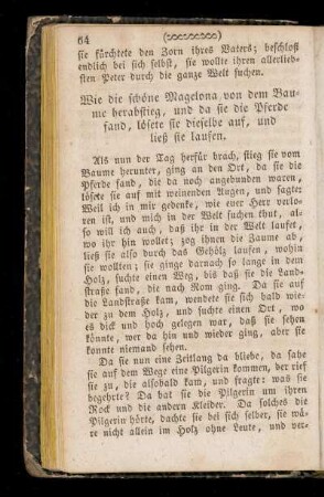 Wie die schoene Magelona von dem Baume herabstieg, und da sie die Pferde fand, loesete sie dieselbe auf, und ließ sie laufen.