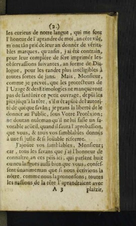 [Fortsetzung der franz. Widmung]