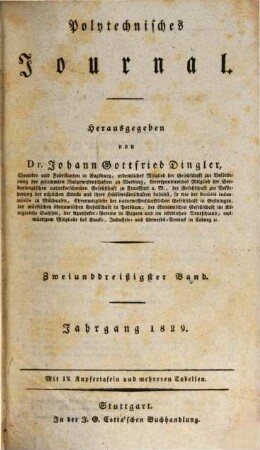 Polytechnisches Journal. 32. 1829