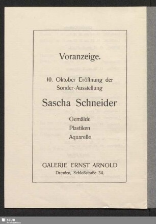 Voranzeige Sonderausstellung Sascha Schneider