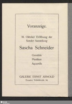 Voranzeige Sonderausstellung Sascha Schneider