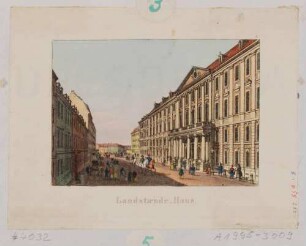 Das Landhaus in der Landhausgasse in Dresden, Blick nach Südosten auf den Pirnaischen Platz