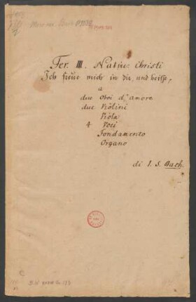 Ich freue mich in dir; V (4), Coro, orch; BWV 133; BC A 16