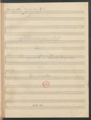 Quintette; vl (2), vla, vlc, pf; F-Dur
