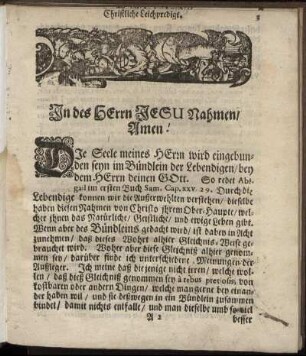 Christliche Leichpredigt [Leich-Text/ Ebr. X. v. 35 und 36]
