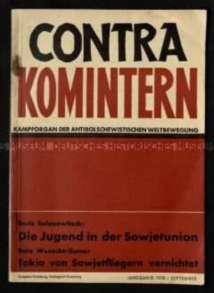 Antikommunsitische Zeitschrift, Jahrgang 1938, Heft September