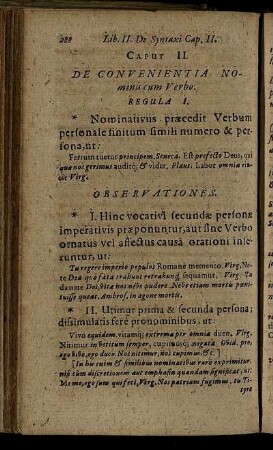 Caput II. De Convenientia Nominis cum Verbo.