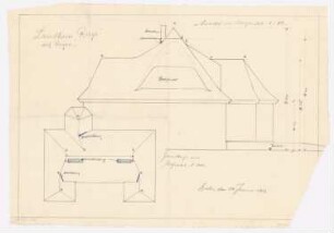 Landhaus Dr. Ruge, Nardevitz: Anlage der Schornsteine: Aufsicht und Aufriss 1:100