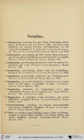Porzellan (Nr. 1-93)