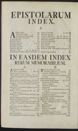 In Easdem Index Rerum Memorabilium