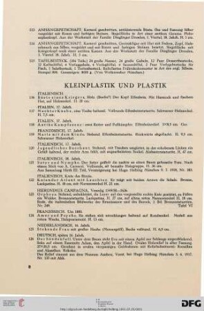Kleinplastik und Plastik (Nr. 116-132)