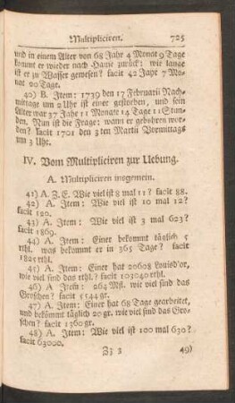 IV. Vom Multipliciren zur Uebung