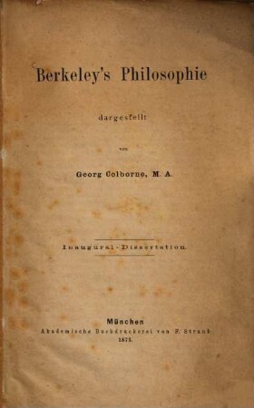 Berkeley's Philosophie