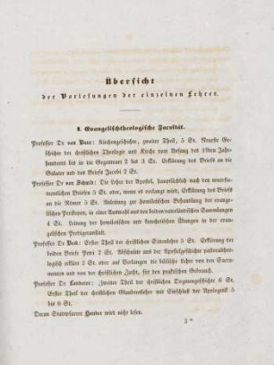 19-26, Uebersicht der Vorlesungen der einzelnen Lehrer