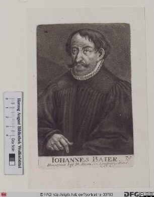 Bildnis Johannes Baier (lat. Bavarus)