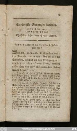 25ste Lection. (5te Fortsetzung.) Christliche Lehre vom Sohne Gottes.