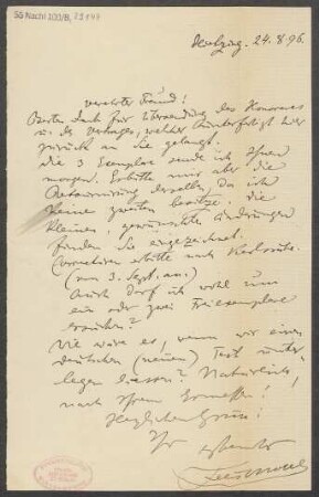 Brief an B. Schott's Söhne : 24.08.1896