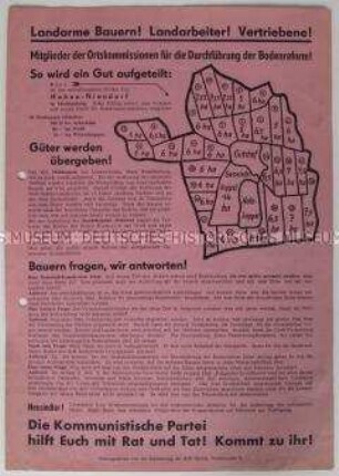 Propagandaflugblatt der KPD zur Bodenreform