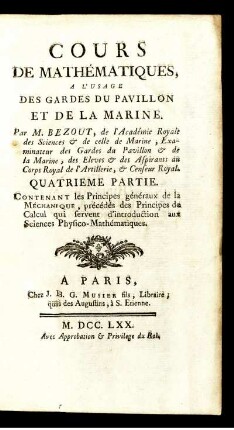 Partie 4,1: Cours de mathématiques. Quatrième Partie