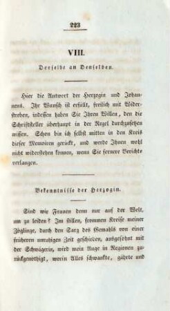 VIII. Derselbe an Denselben