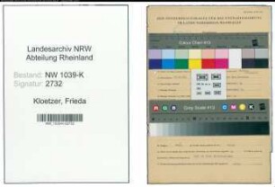 Entnazifizierung Frieda Kloetzer , geb. 19.12.1882 ()