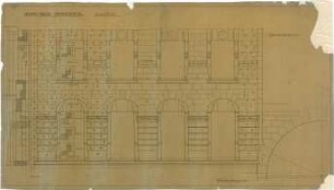 Billing, Hermann; Karlsruhe, Stephanienstr. 94-96; Haus Billing und Helmle, Torbau - Haus Billing, Fassadenentwurf 2. und 3. OG (Ansicht; Schnitt; Details)