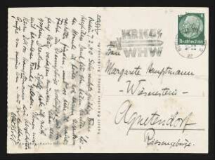 Brief von Carl F. W. Behl an Margarete Hauptmann