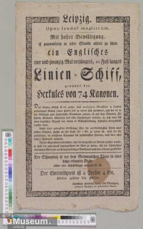 Ein Englisches vier und zwanzig Mal verjüngtes, 10 Fuß langes Linien-Schiff, genannt der Herkules von 74 Kanonen.