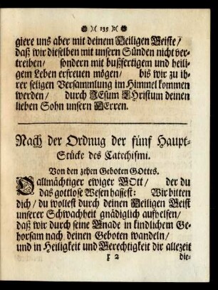 Nach der Ordnug der fünf Haupt-Stücke des Catechismi.