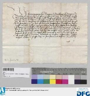 Markgraf Johanns von Brandenburg, befiehlt seinen Amtleuten, der Nürnberger Kaufmannschaft zur Frankfurter Fastenmesse Geleit zu geben.