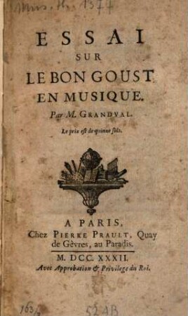 Essai sur le bon goust en musique