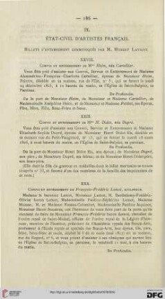 4: État-civil d'artistes français, [6] : billets d'enterrement