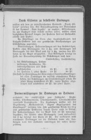 Durch Eilboten zu bestellende Sendungen