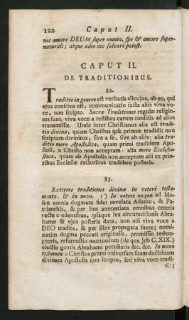 Caput II. De Traditionibus