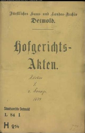 Höcker, Johann und Gertrud gegen Philipp von Donop - Schuldforderung
